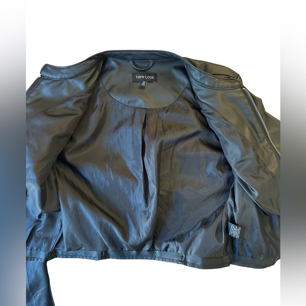 New Look Black Faux Leather Moto Jacket Junior Size M NWOT - Picture 10 of 10